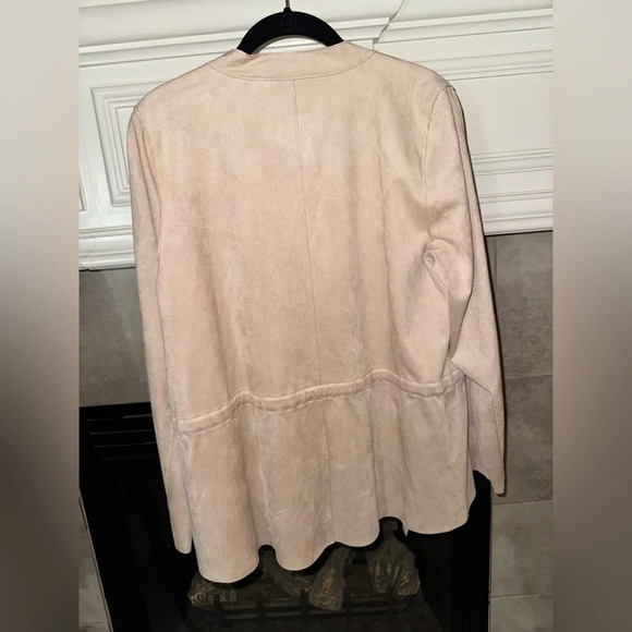 Soft Surroundings Women’s Jacket Blush Pink Faux Suede Boho Southwestern Medium - Picture 2 of 8